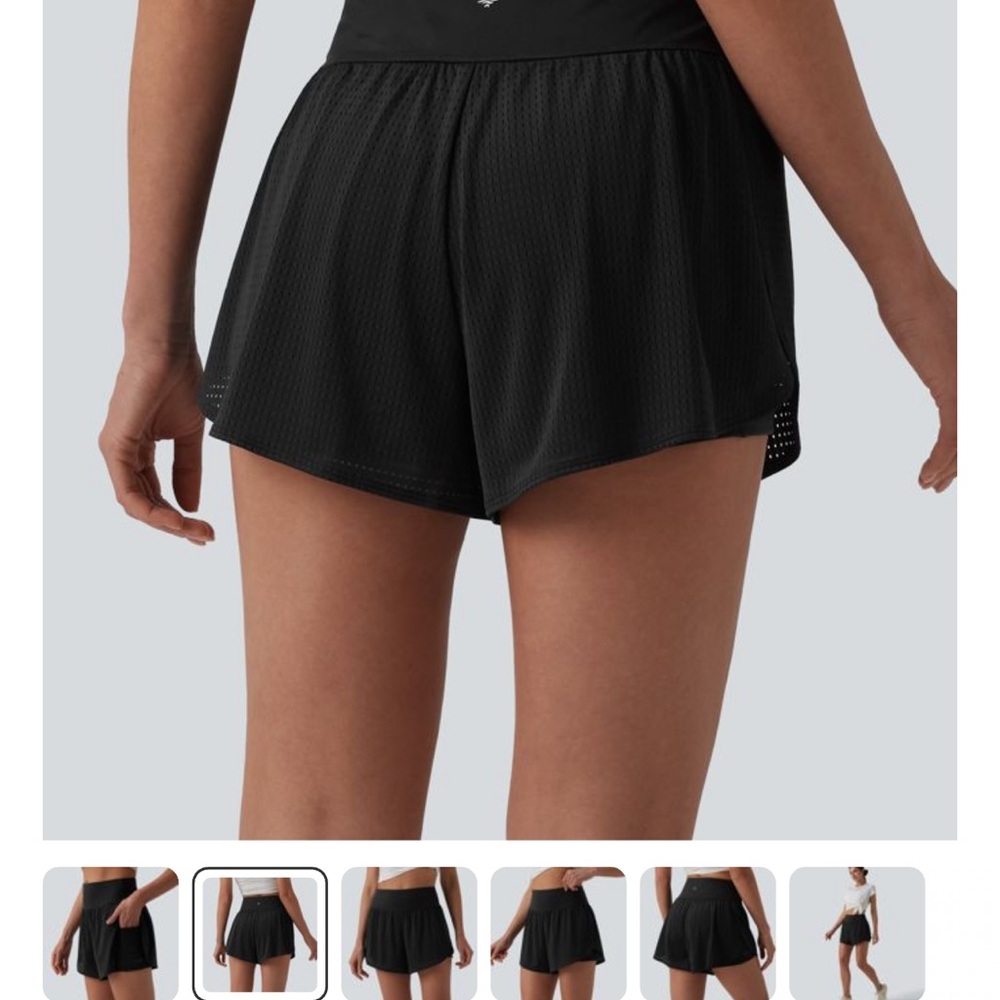 HALARA Black Mesh Athletic Running Shorts